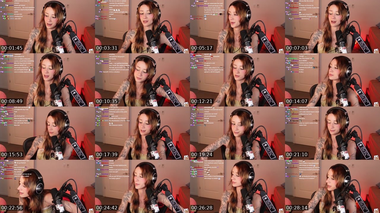 Contact-sheet preview of Nezba's Twitch recording