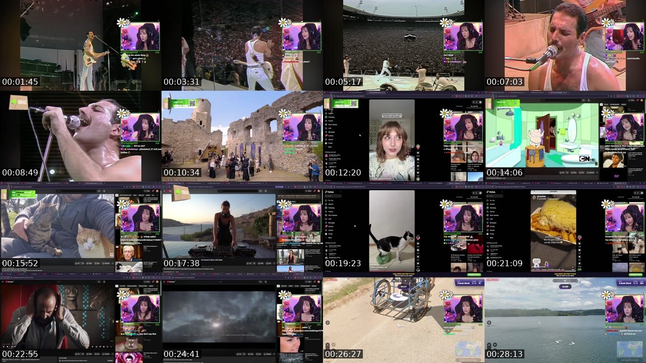 Contact-sheet preview of Yabbe's Twitch recording