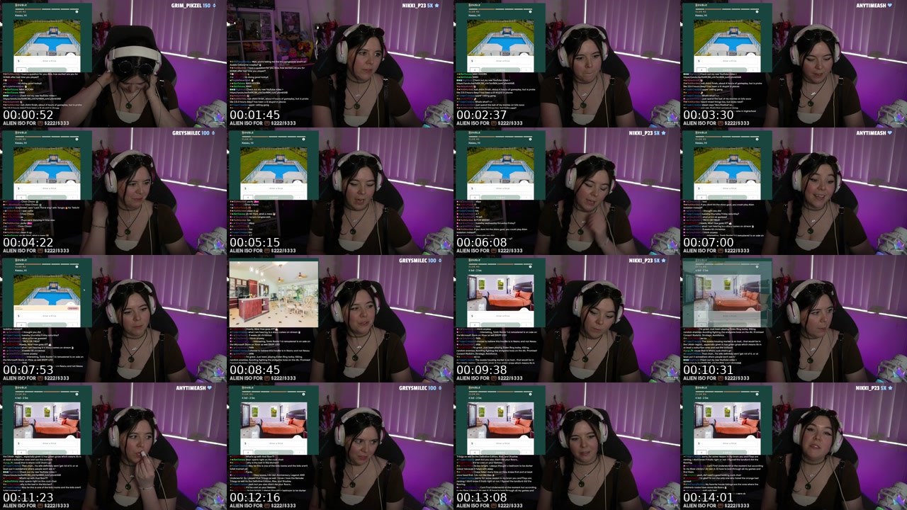 Contact-sheet preview of AllieStephens's Twitch recording