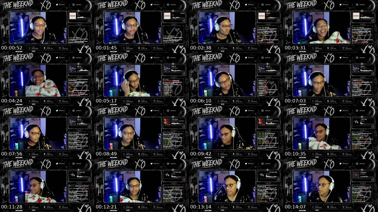 Contact-sheet preview of Akirajanelle's Twitch recording