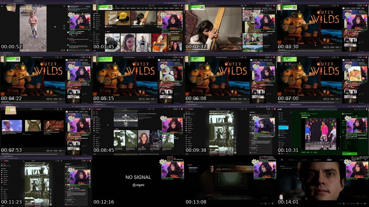 Contact-sheet preview of Yabbe's Twitch recording