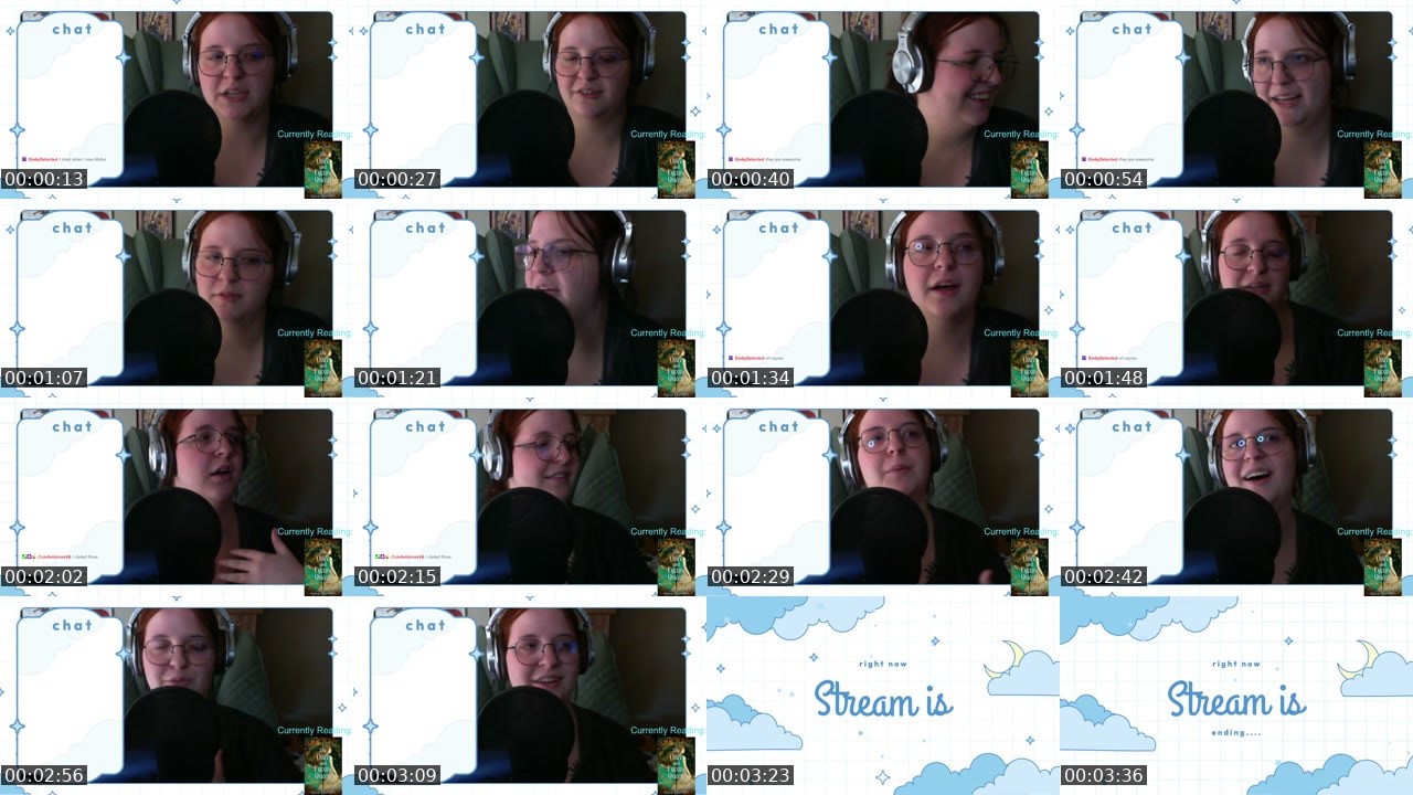 Contact-sheet preview of music_harlowe's Twitch recording