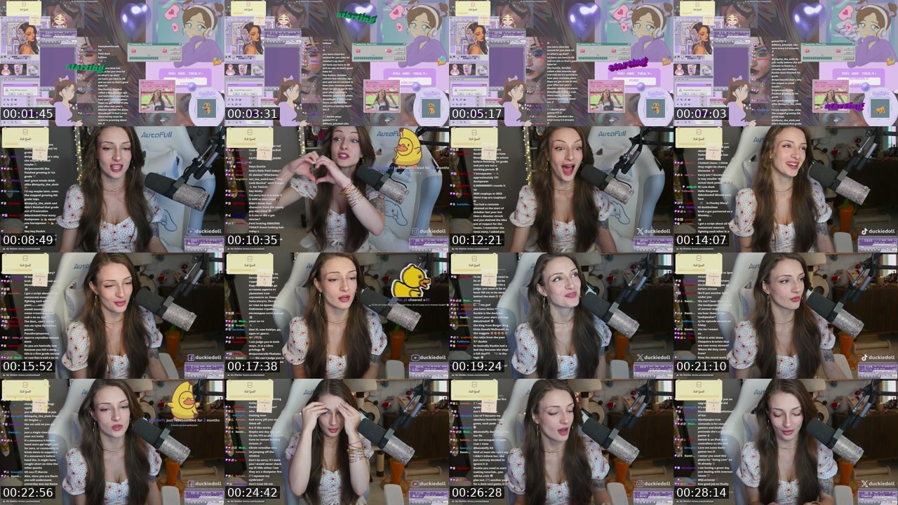Contact-sheet preview of duckiedoll's Twitch recording