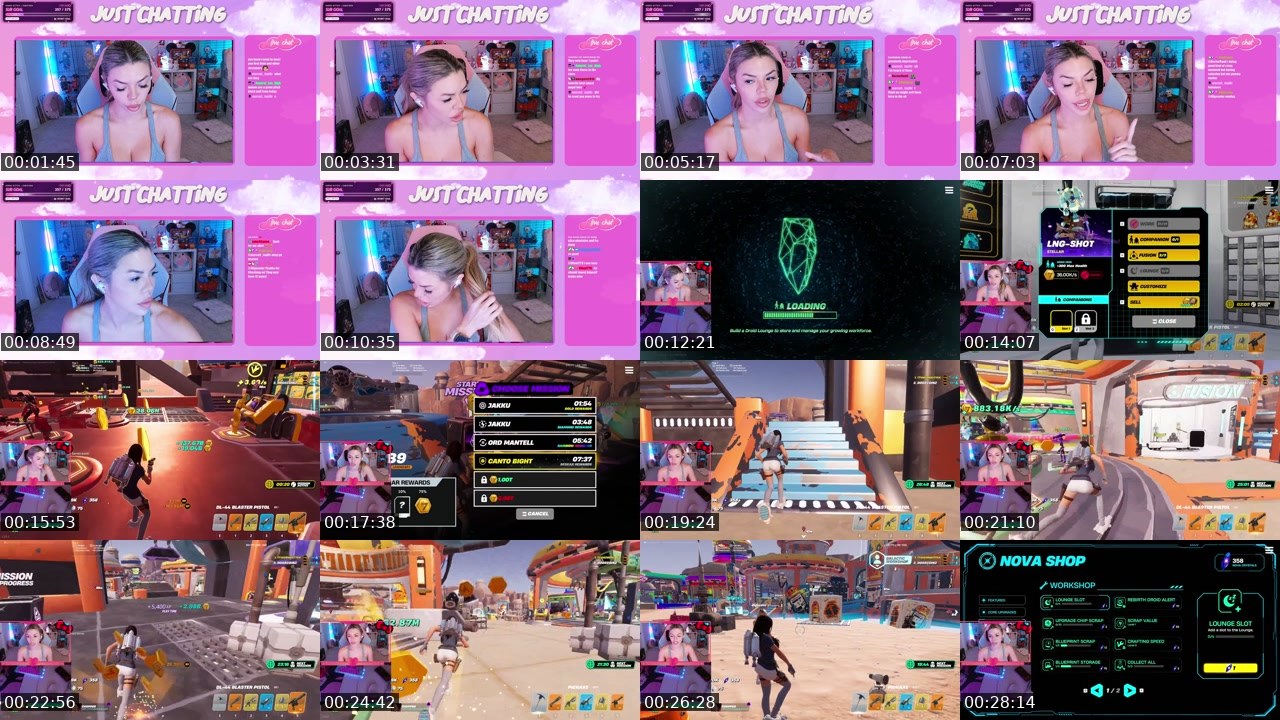 Contact-sheet preview of HerroKitteh's Twitch recording