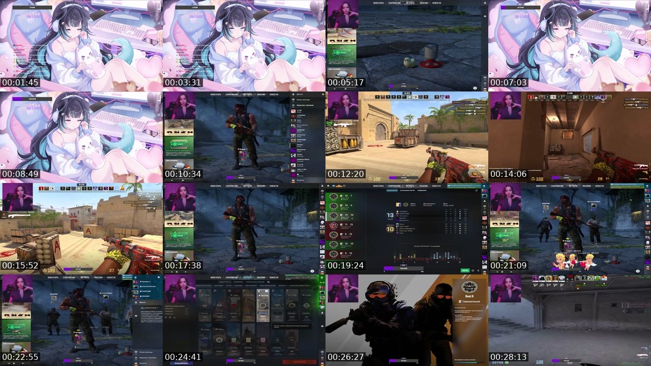 Contact-sheet preview of pizzavika's Twitch recording