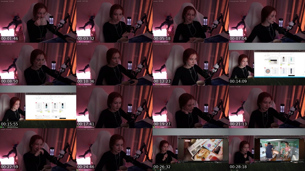 Contact-sheet preview of MissAlina23's Twitch recording