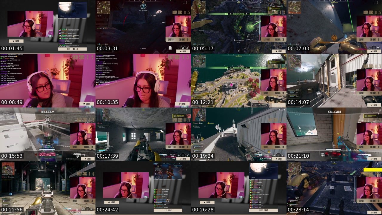 Contact-sheet preview of LadyGut's Twitch recording