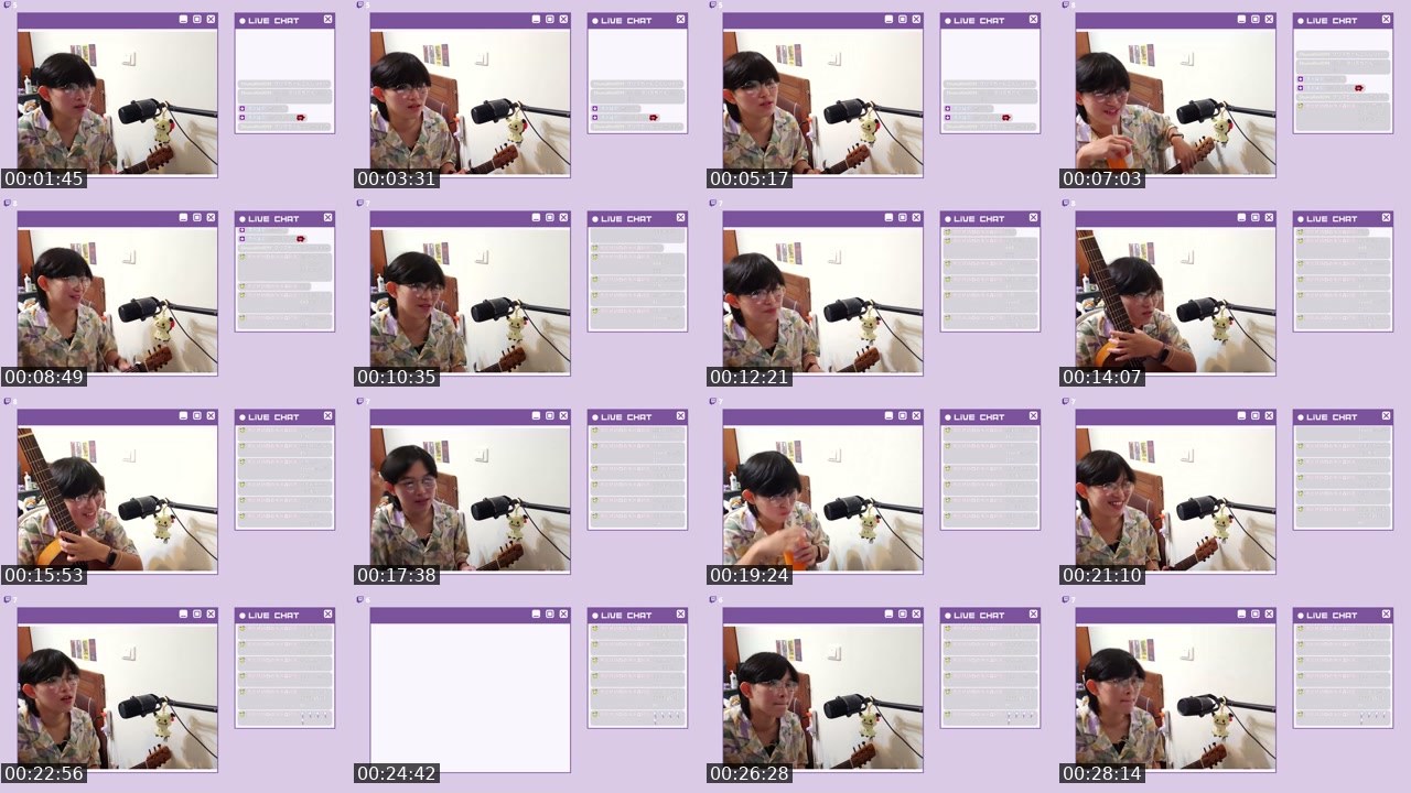 Contact-sheet preview of 小樹クリス's Twitch recording