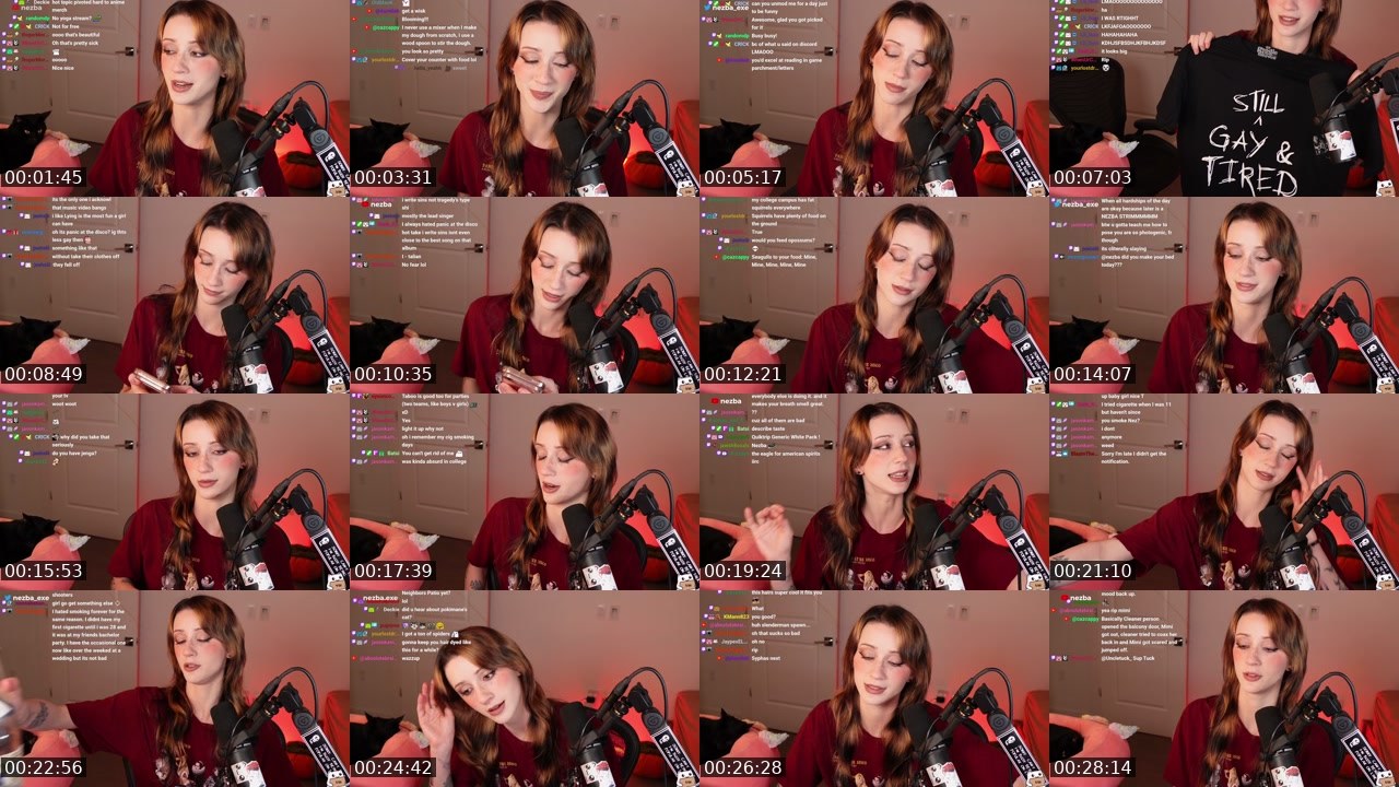 Contact-sheet preview of Nezba's Twitch recording