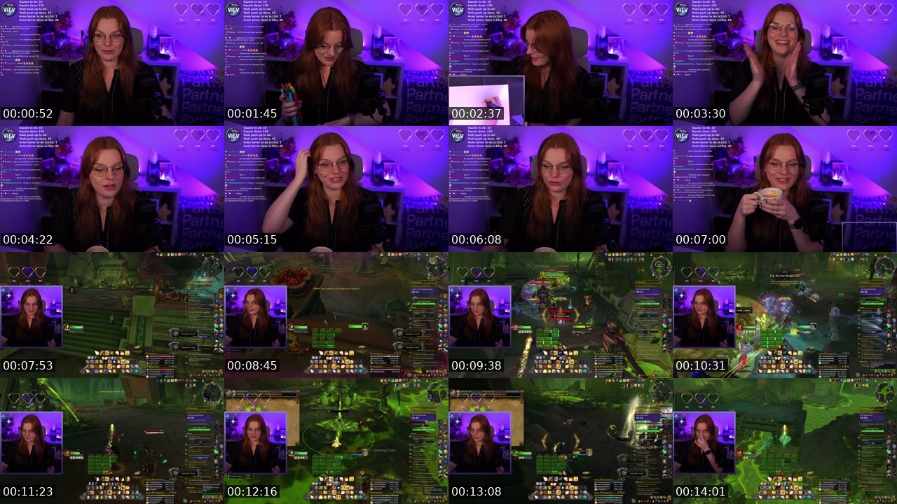 Contact-sheet preview of Viev's Twitch recording