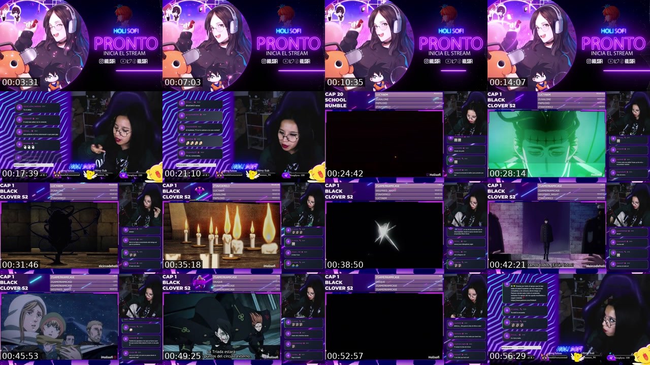 Contact-sheet preview of HoliSofi's Twitch recording