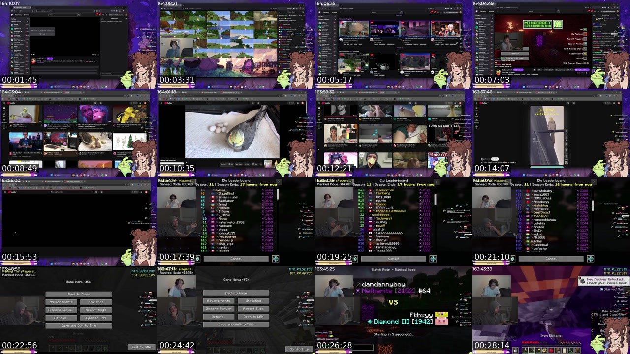 Contact-sheet preview of xootynator's Twitch recording