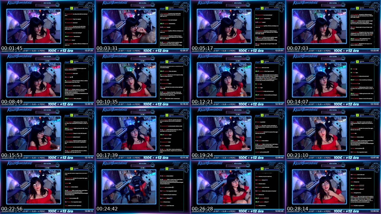Contact-sheet preview of killerbunnyinrage's Twitch recording