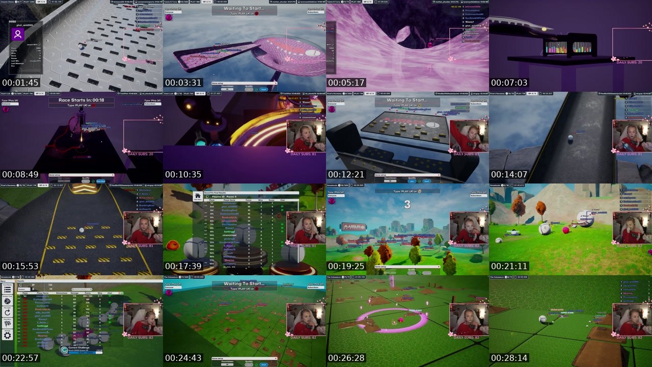 Contact-sheet preview of BossLadyLily's Twitch recording