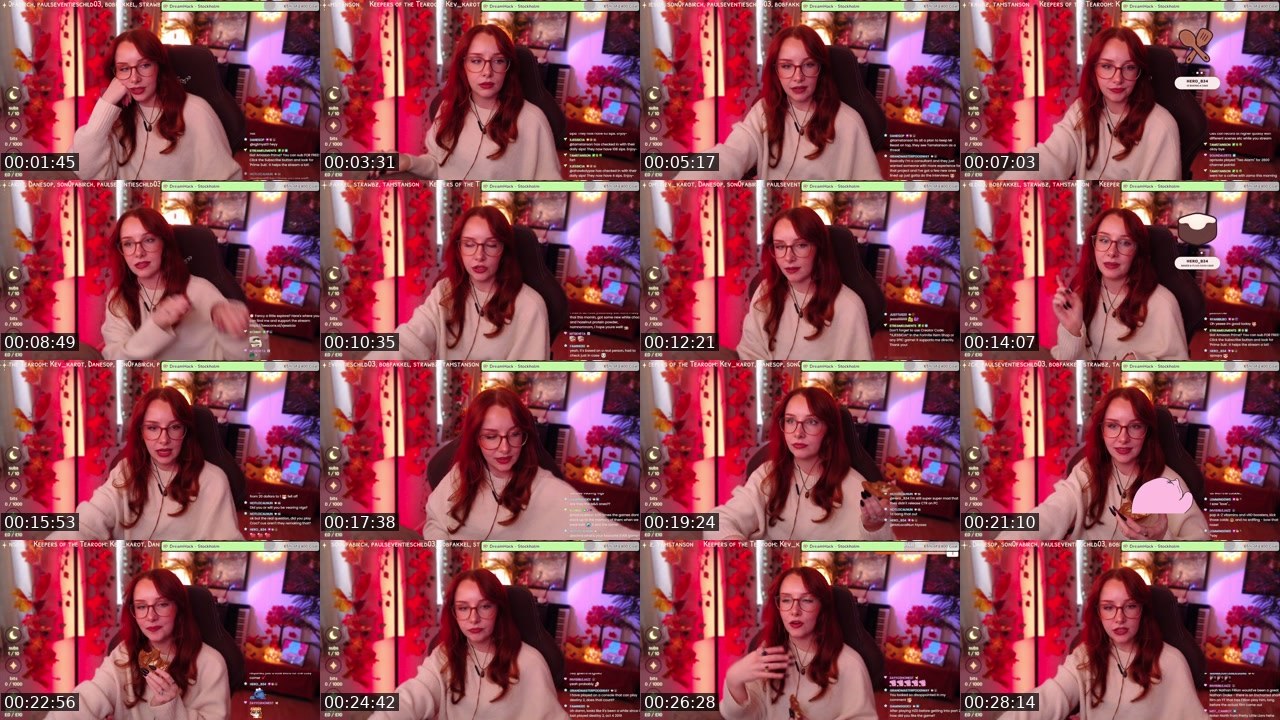Contact-sheet preview of xJessicia's Twitch recording
