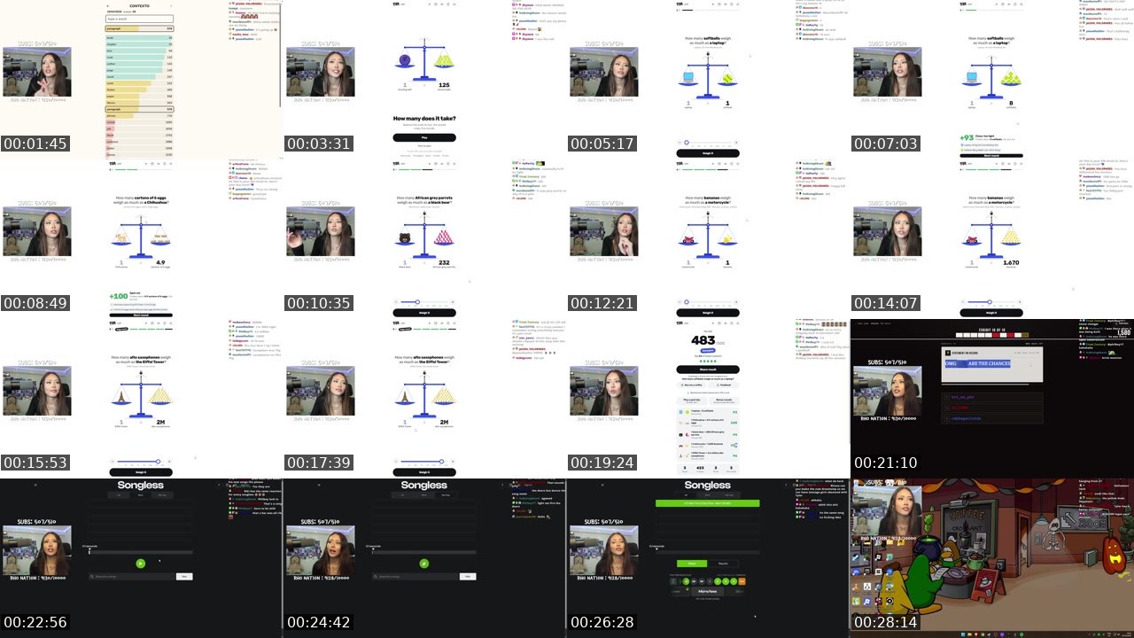 Contact-sheet preview of rhona's Twitch recording