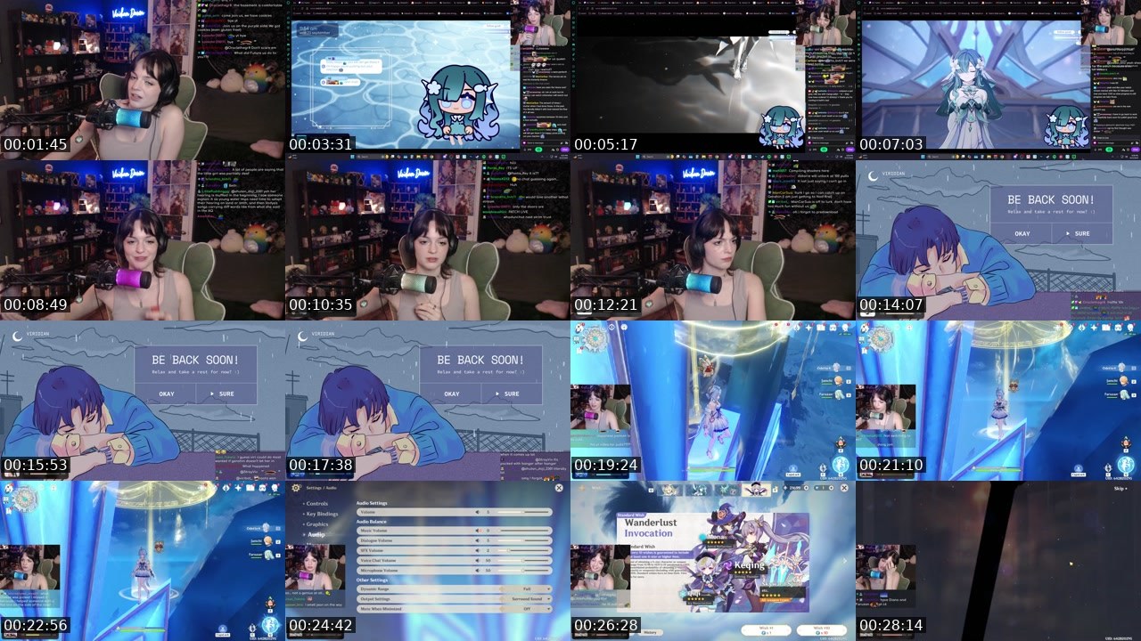 Contact-sheet preview of viridian's Twitch recording