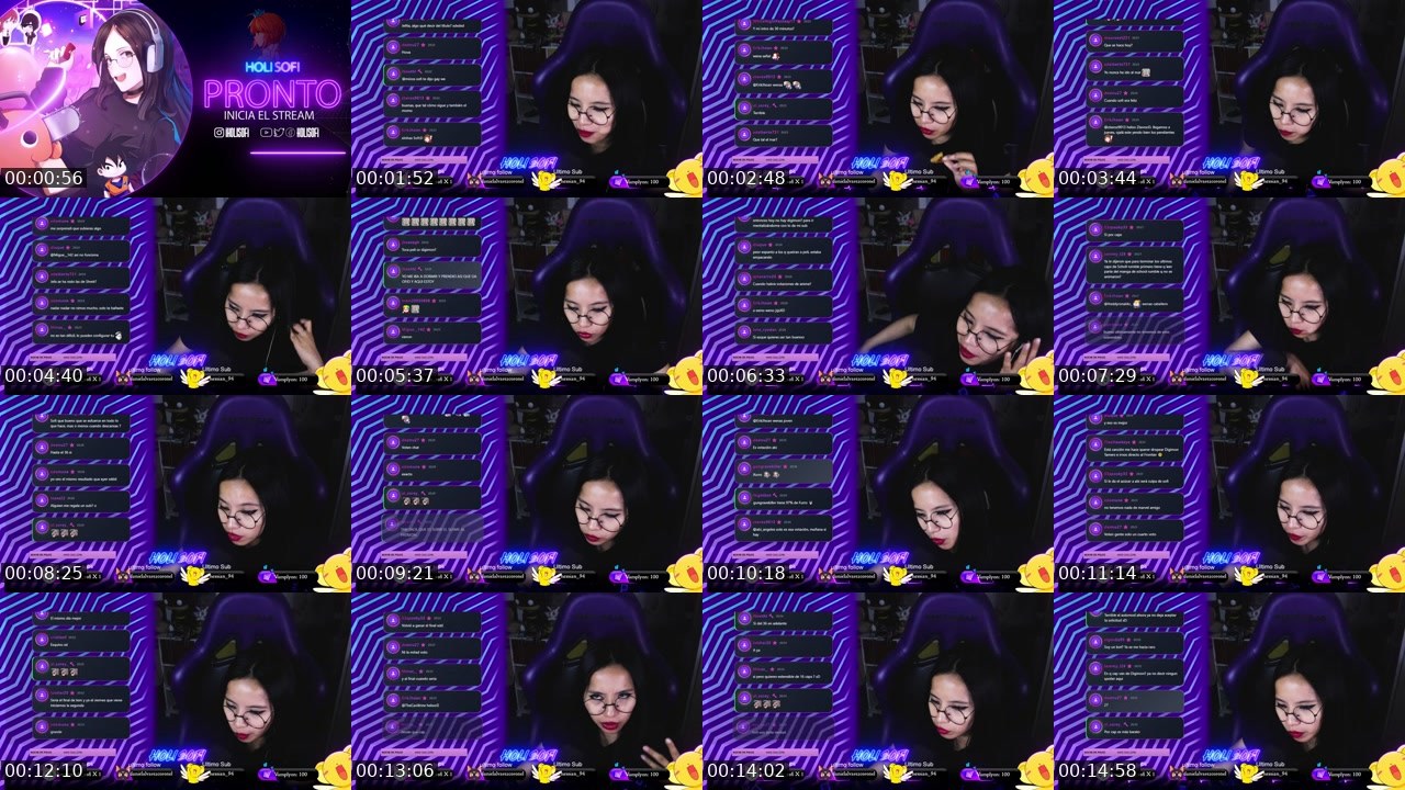 Contact-sheet preview of HoliSofi's Twitch recording