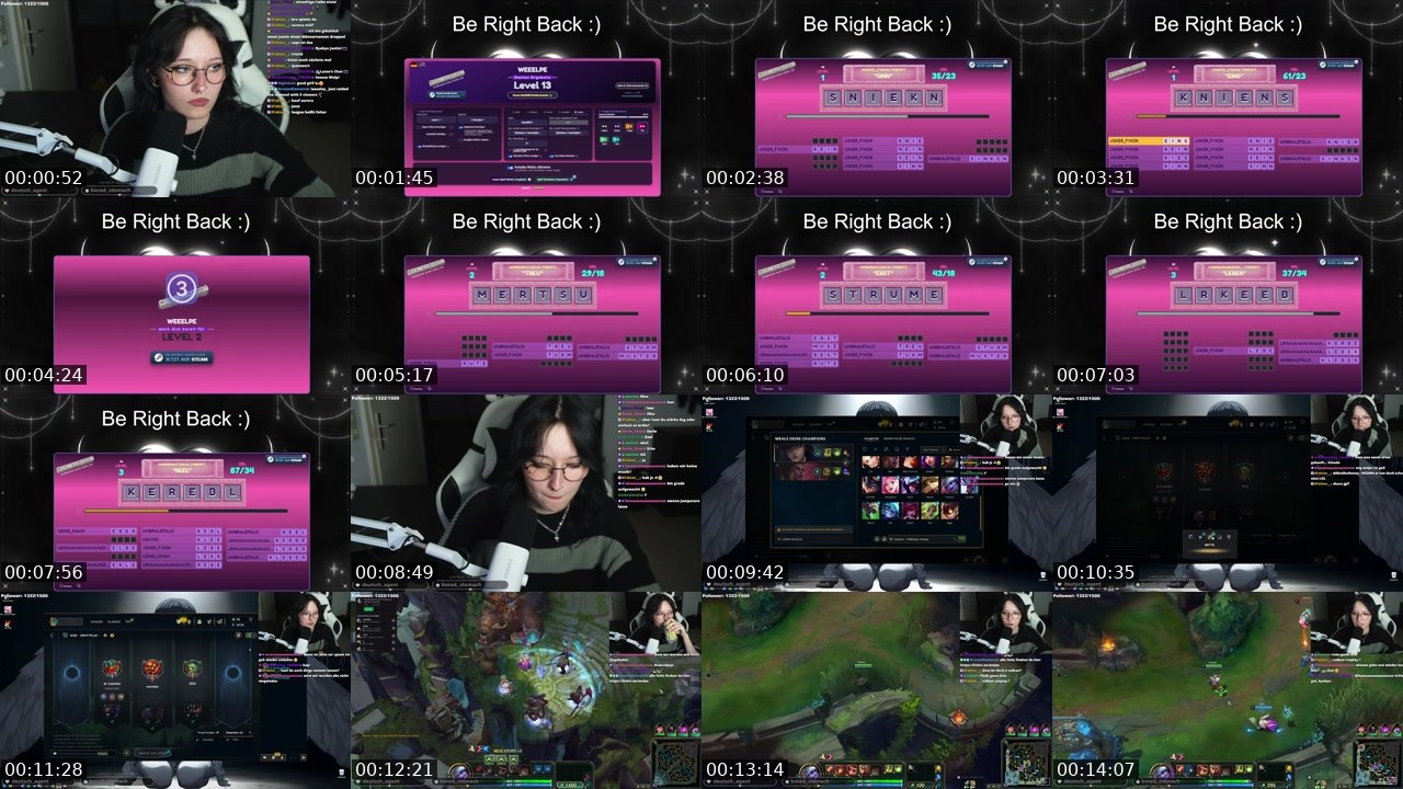 Contact-sheet preview of Weeelpe's Twitch recording