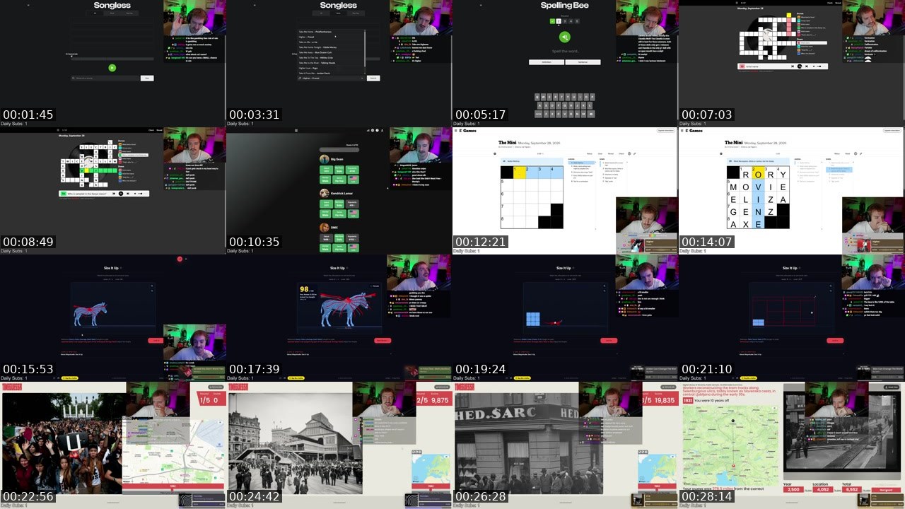 Contact-sheet preview of cochard's Twitch recording