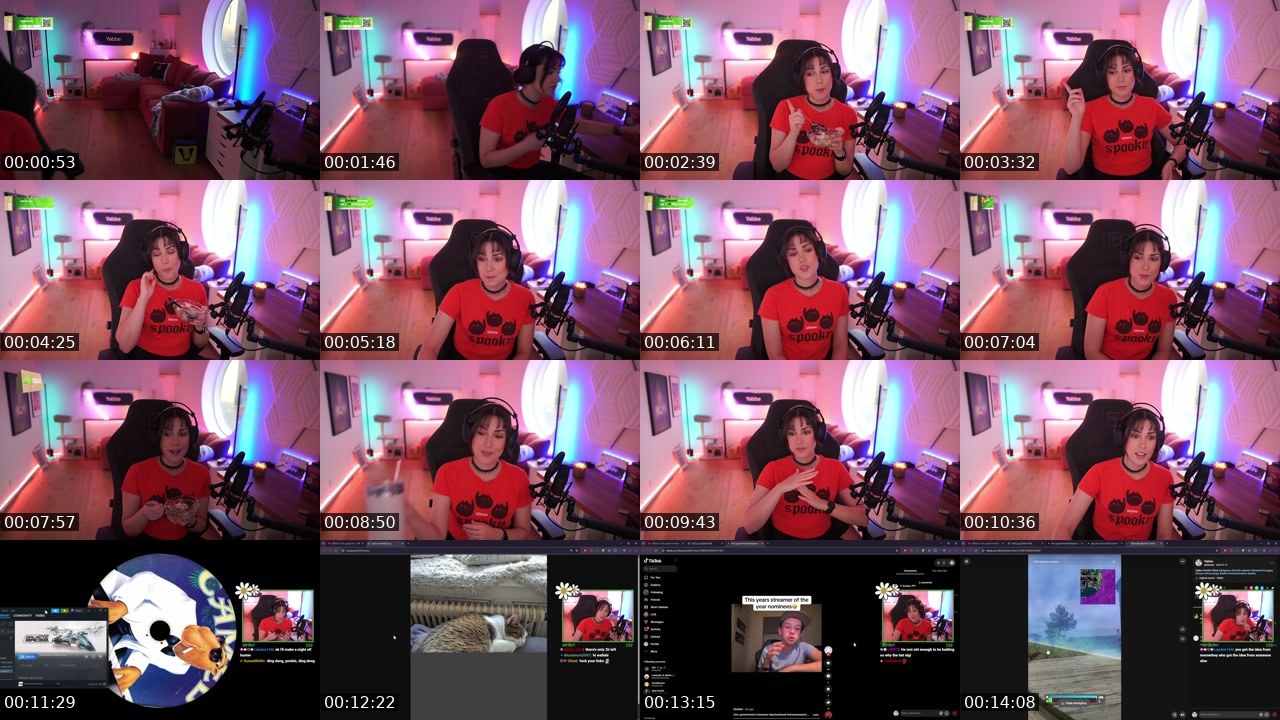 Contact-sheet preview of Yabbe's Twitch recording