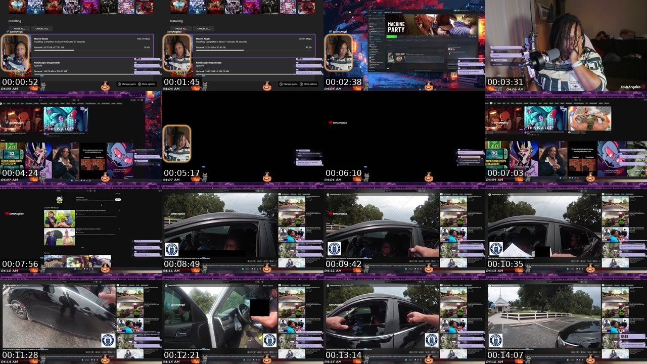 Contact-sheet preview of XoMzAngelXo's Twitch recording