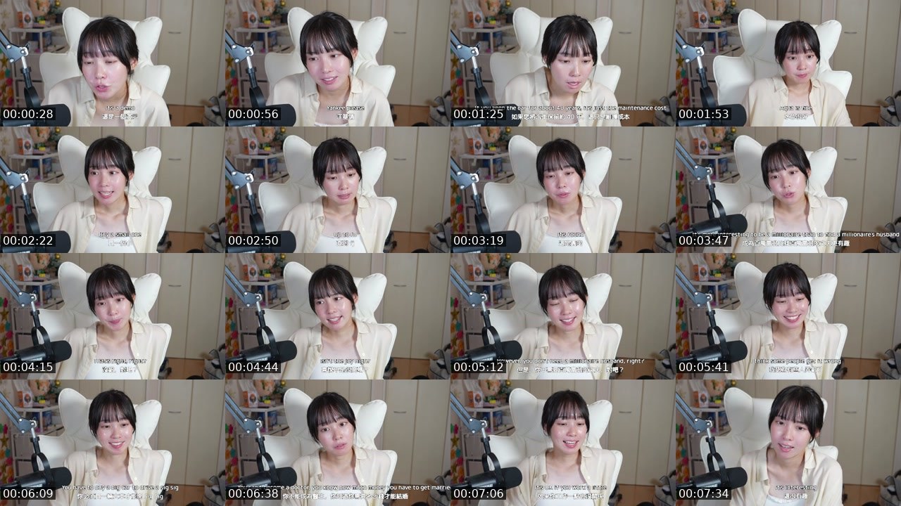 Contact-sheet preview of まるごとみかん's Twitch recording