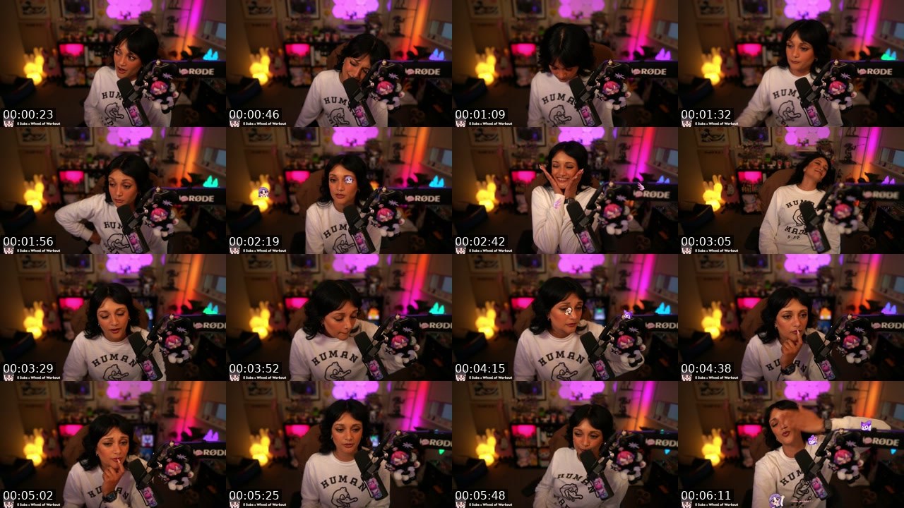 Contact-sheet preview of Elysa's Twitch recording