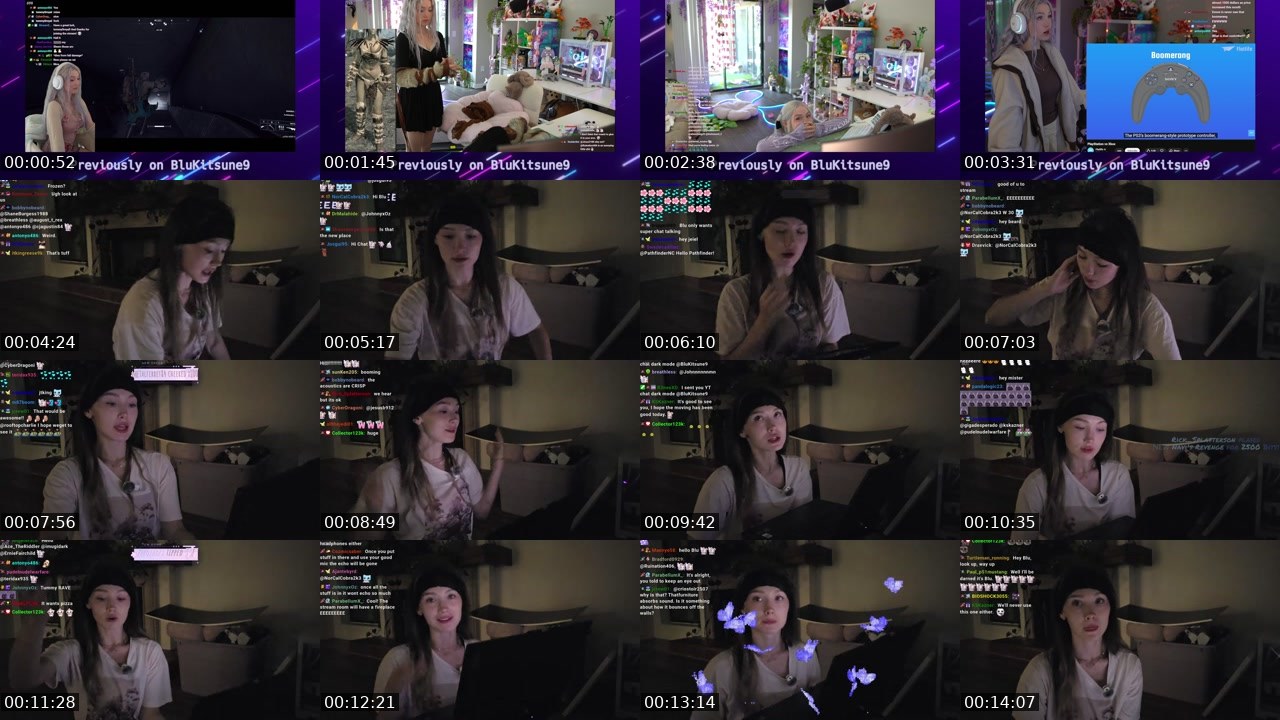 Contact-sheet preview of BluKitsune9's Twitch recording
