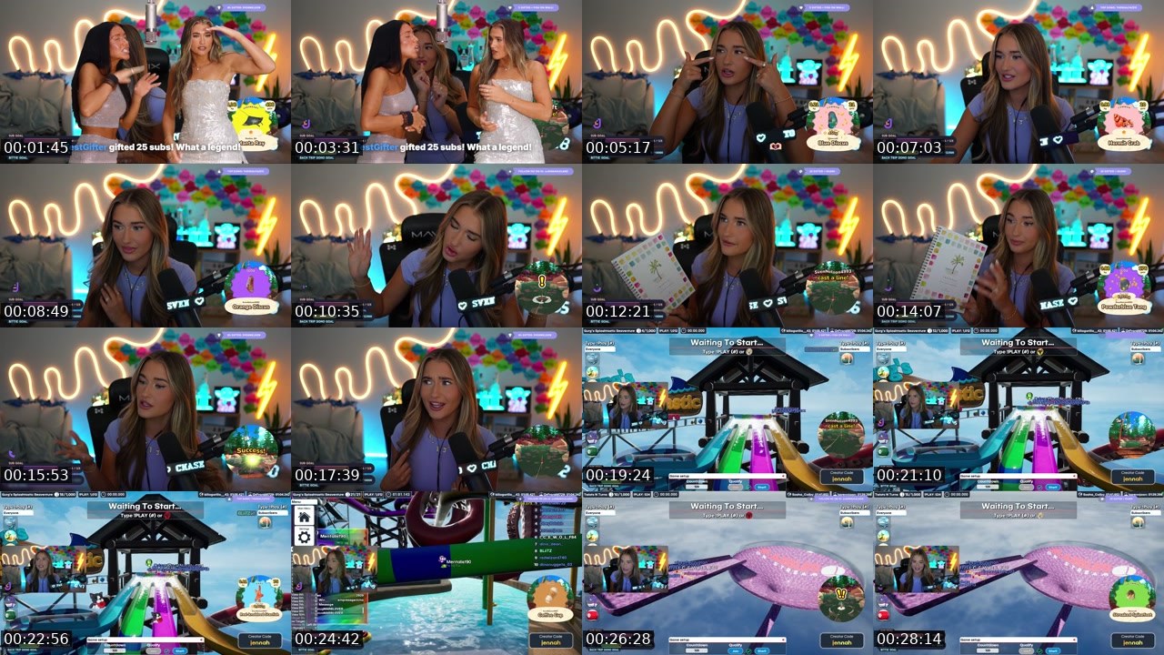 Contact-sheet preview of Jennah's Twitch recording