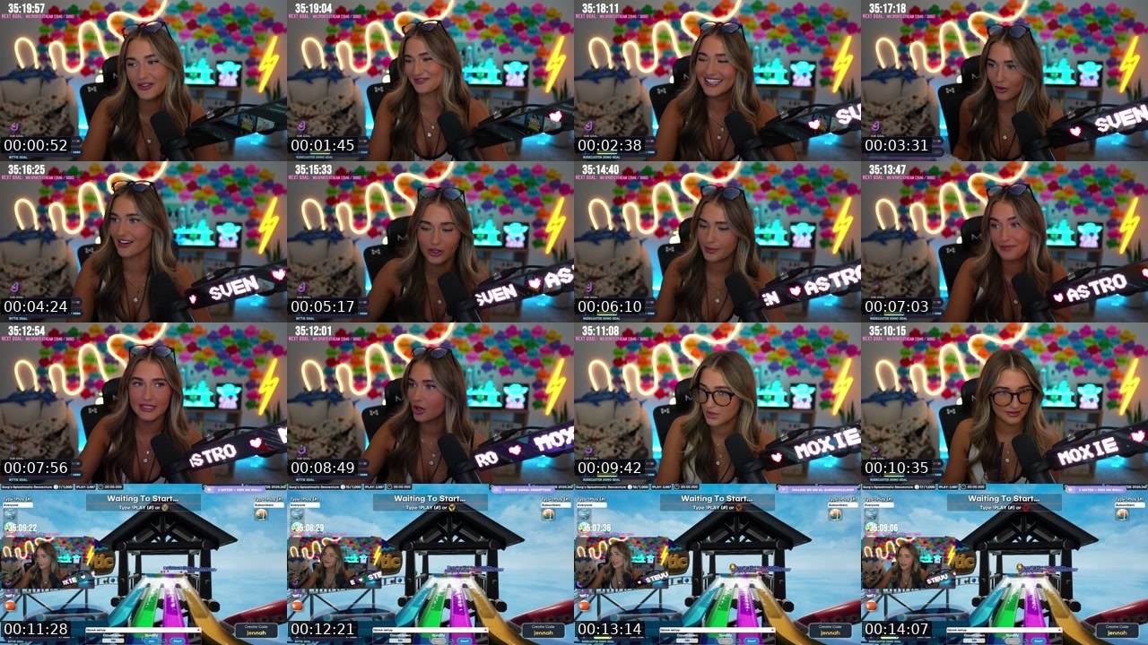 Contact-sheet preview of Jennah's Twitch recording