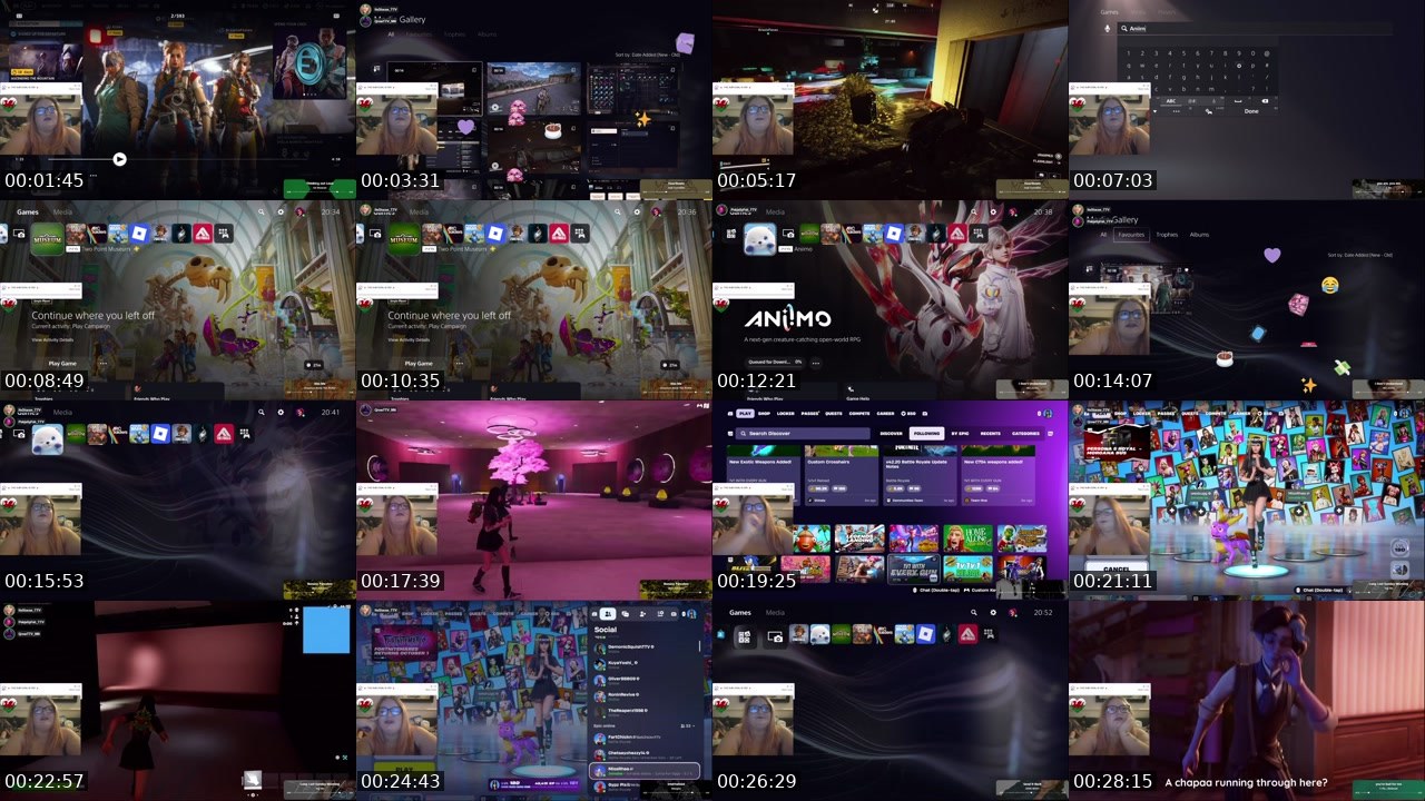 Contact-sheet preview of Its_StaceX's Twitch recording