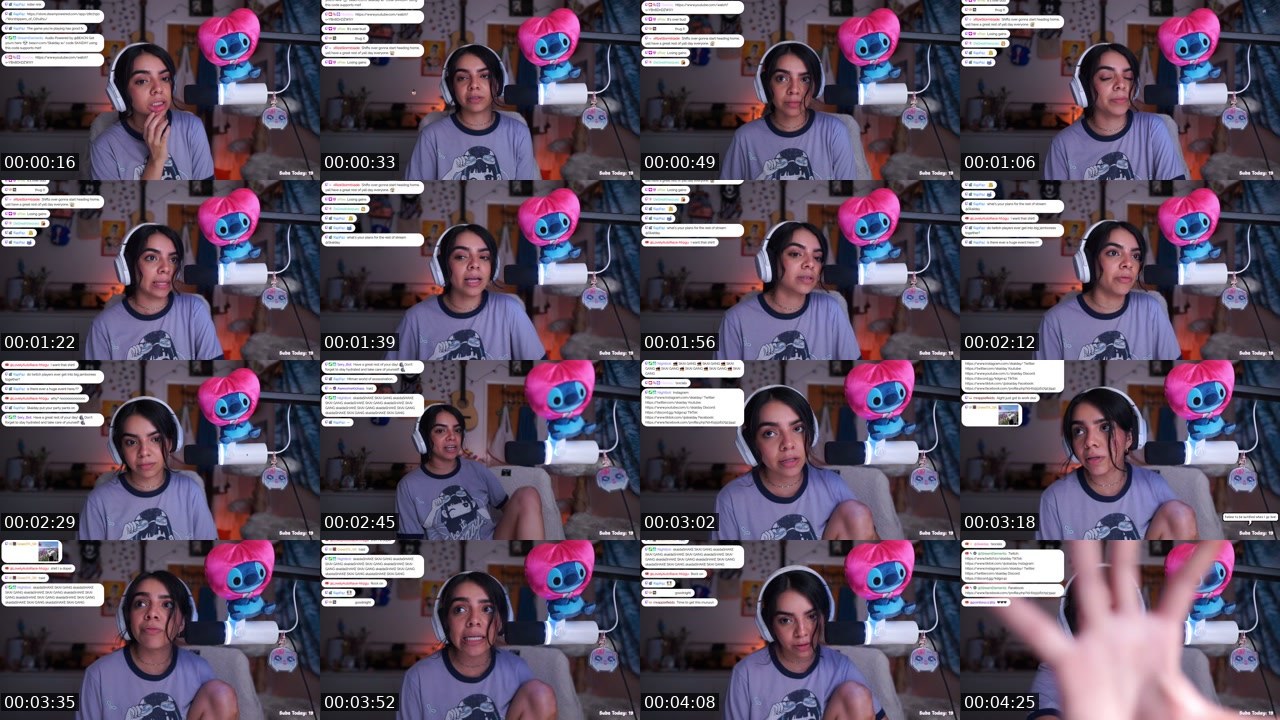 Contact-sheet preview of Skaiday's Twitch recording