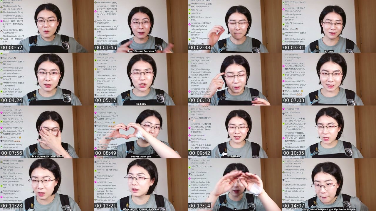Contact-sheet preview of yoruno_shino's Twitch recording