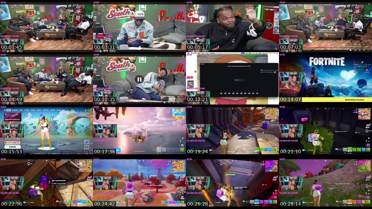 Contact-sheet preview of zaaaamya's Twitch recording