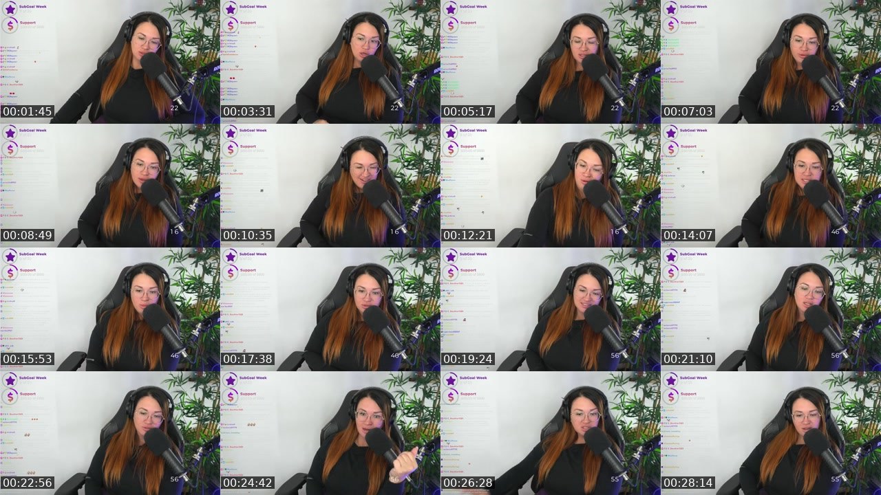 Contact-sheet preview of chloee_fitgamer's Twitch recording