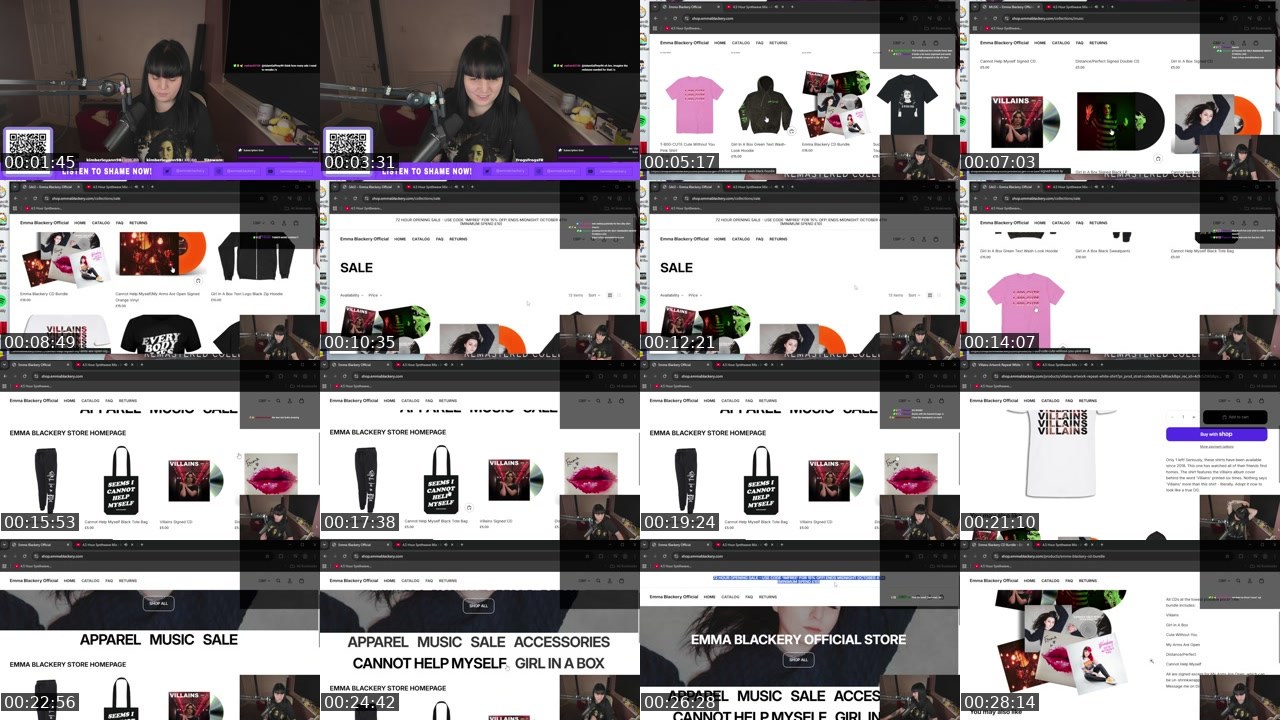 Contact-sheet preview of emmablackerytv's Twitch recording