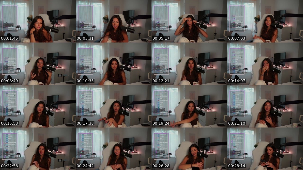Contact-sheet preview of PinacolAda's Twitch recording