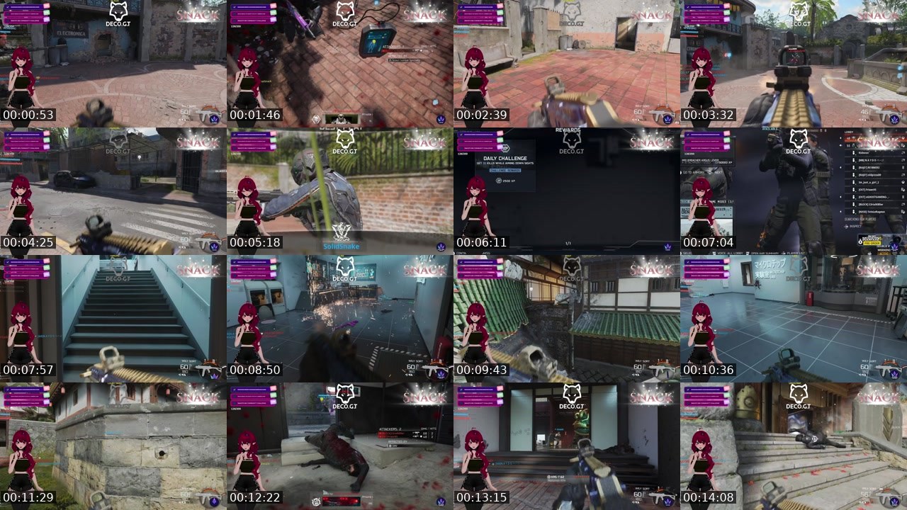 Contact-sheet preview of ChatSnack's Twitch recording