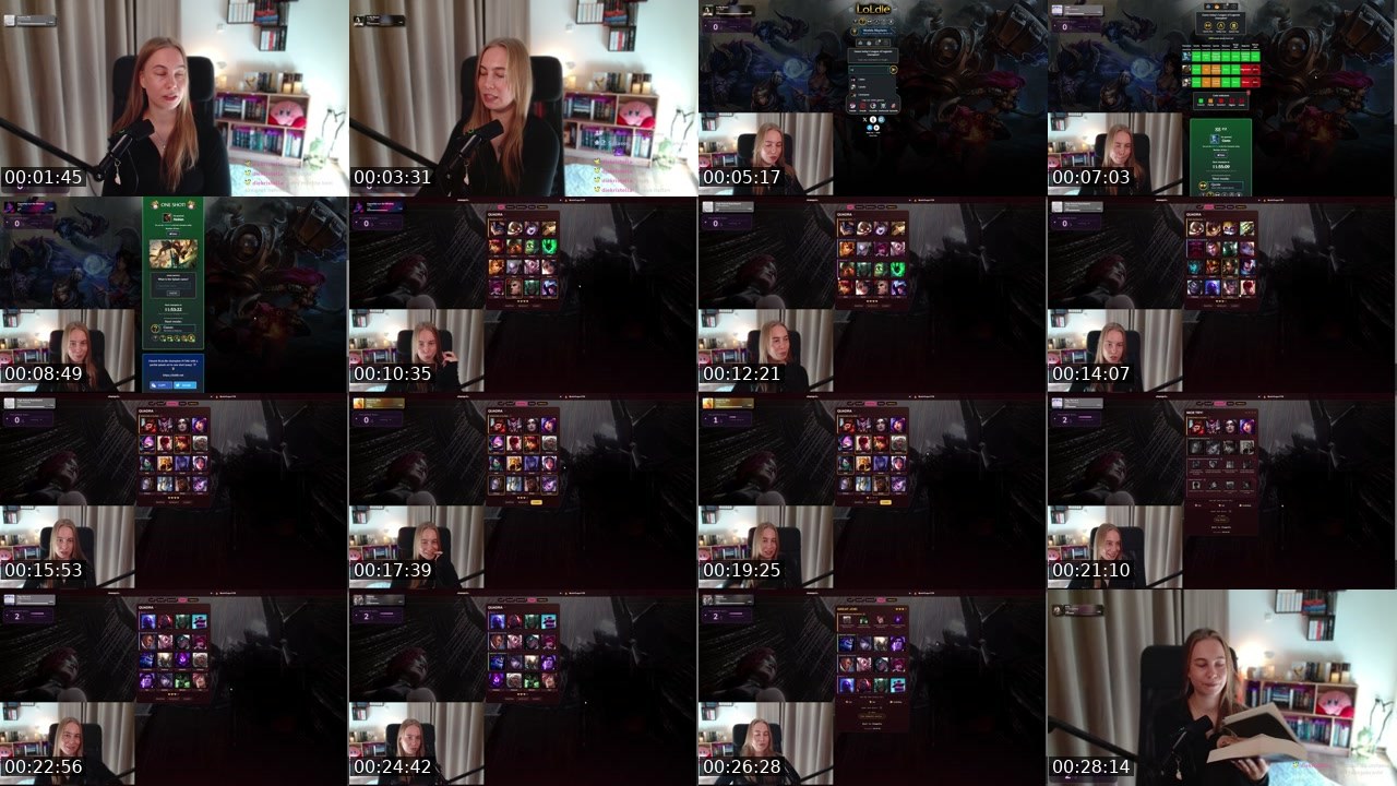 Contact-sheet preview of ellphiie's Twitch recording
