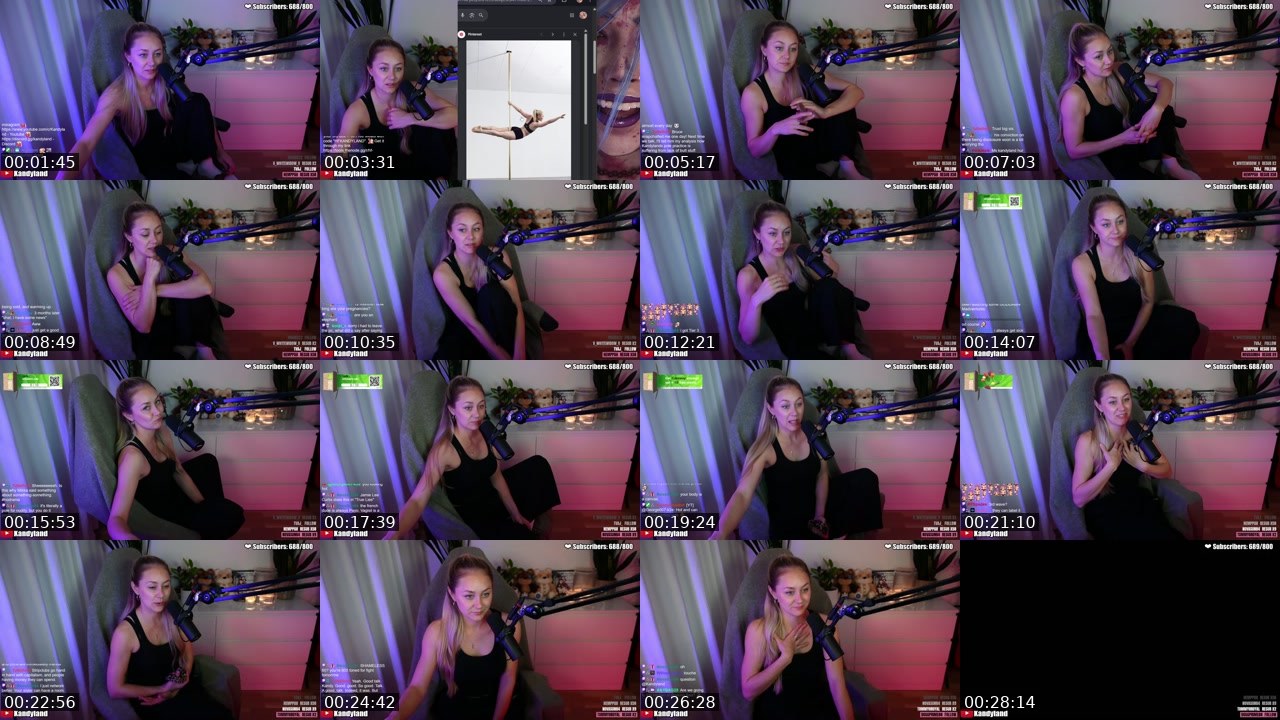 Contact-sheet preview of Kandyland's Twitch recording