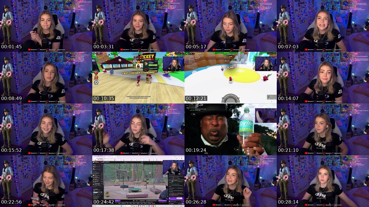 Contact-sheet preview of kaylieuh's Twitch recording