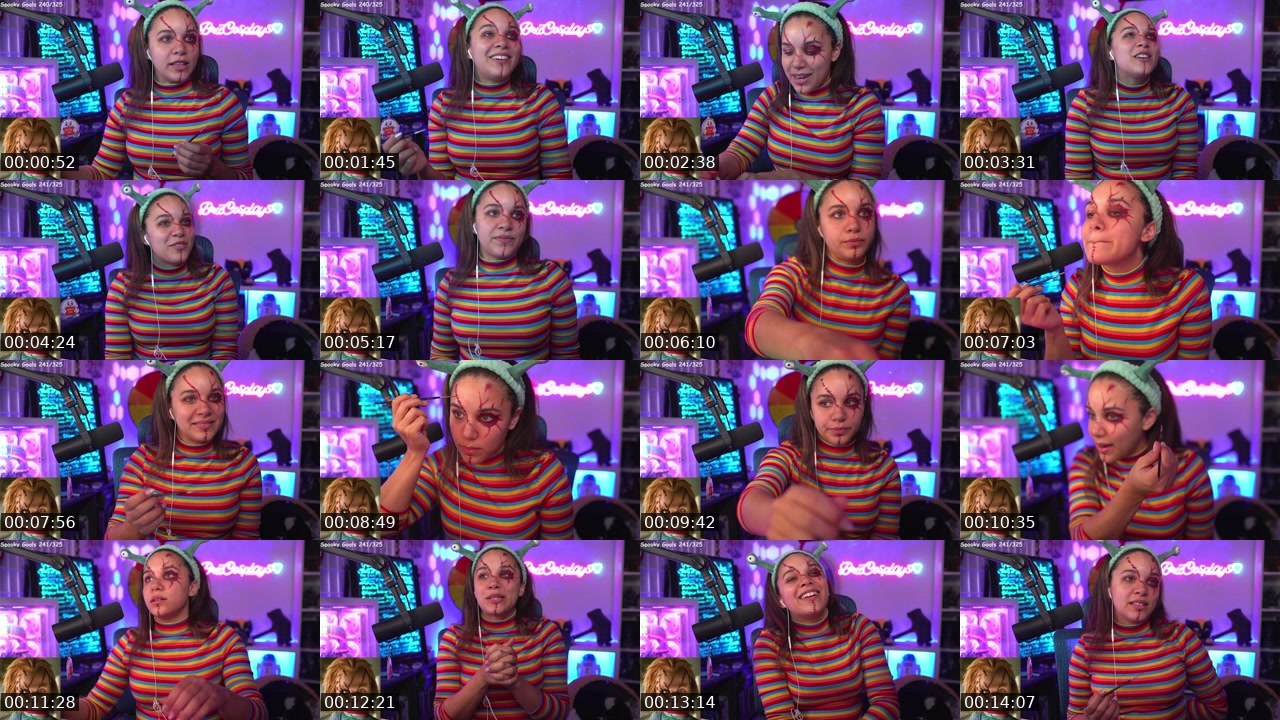 Contact-sheet preview of BriiCosplays's Twitch recording