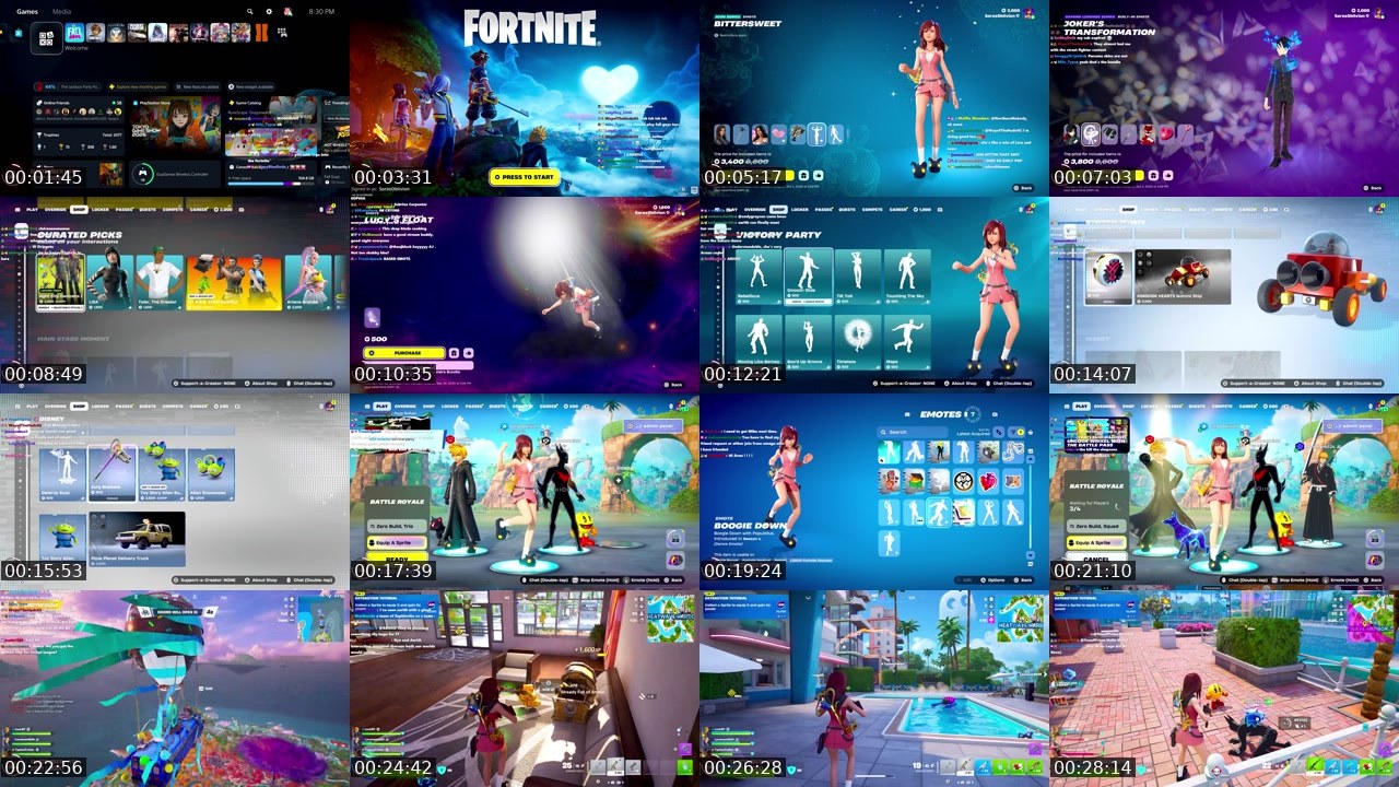 Contact-sheet preview of ARUUU's Twitch recording