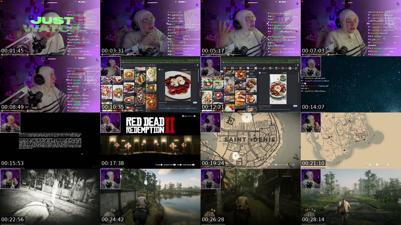 Contact-sheet preview of هايا's Twitch recording