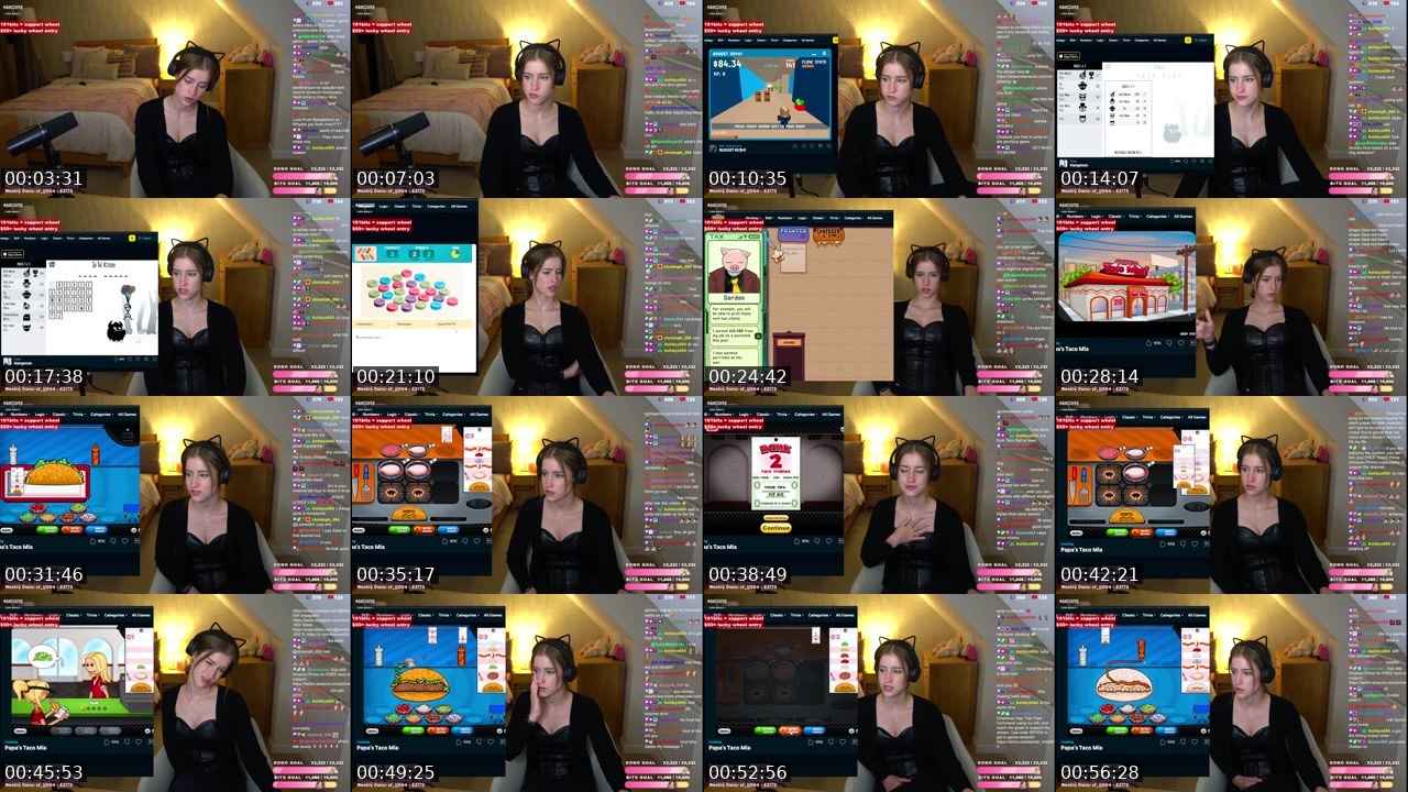 Contact-sheet preview of mira004's Twitch recording