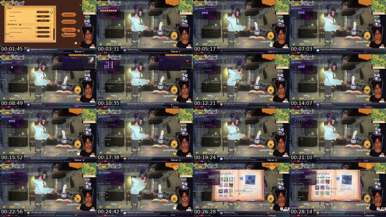 Contact-sheet preview of CherrieTheFox's Twitch recording