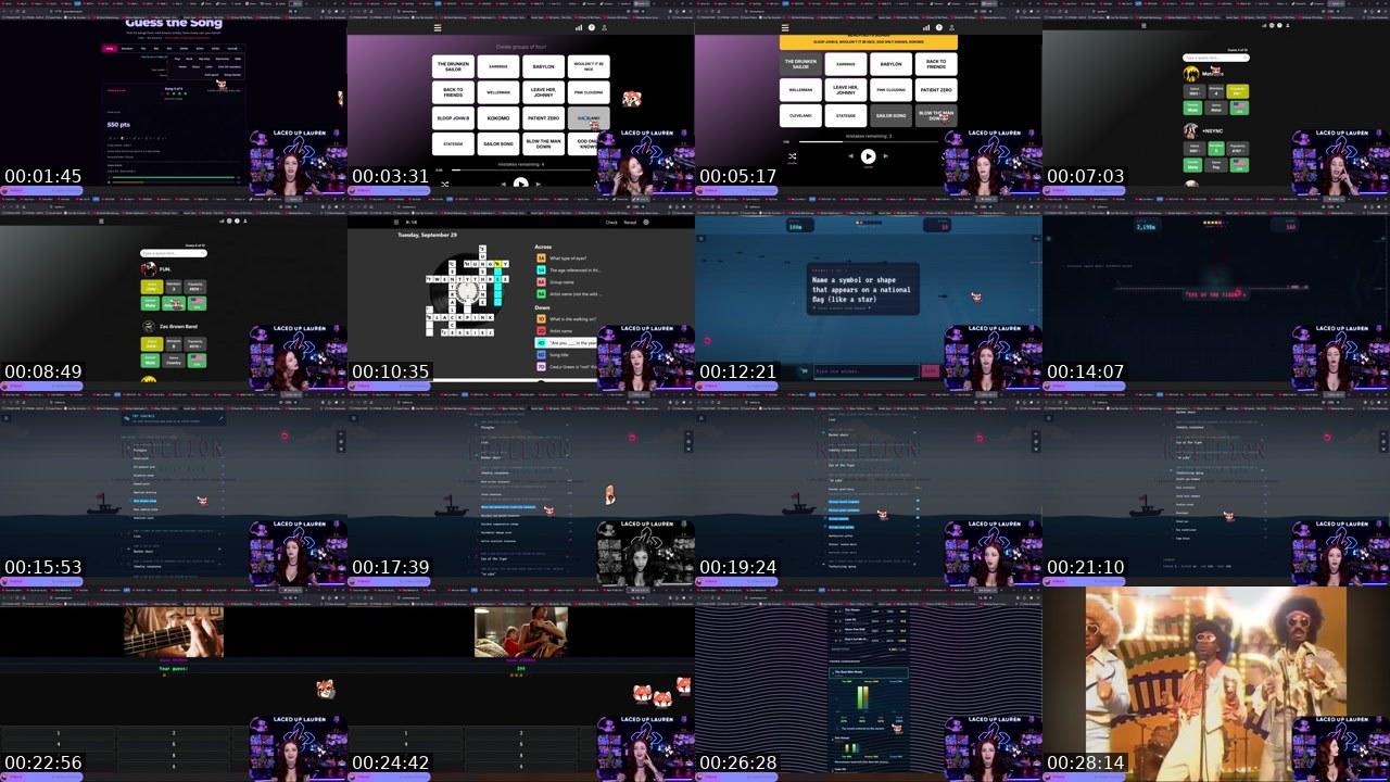 Contact-sheet preview of LacedUpLauren's Twitch recording