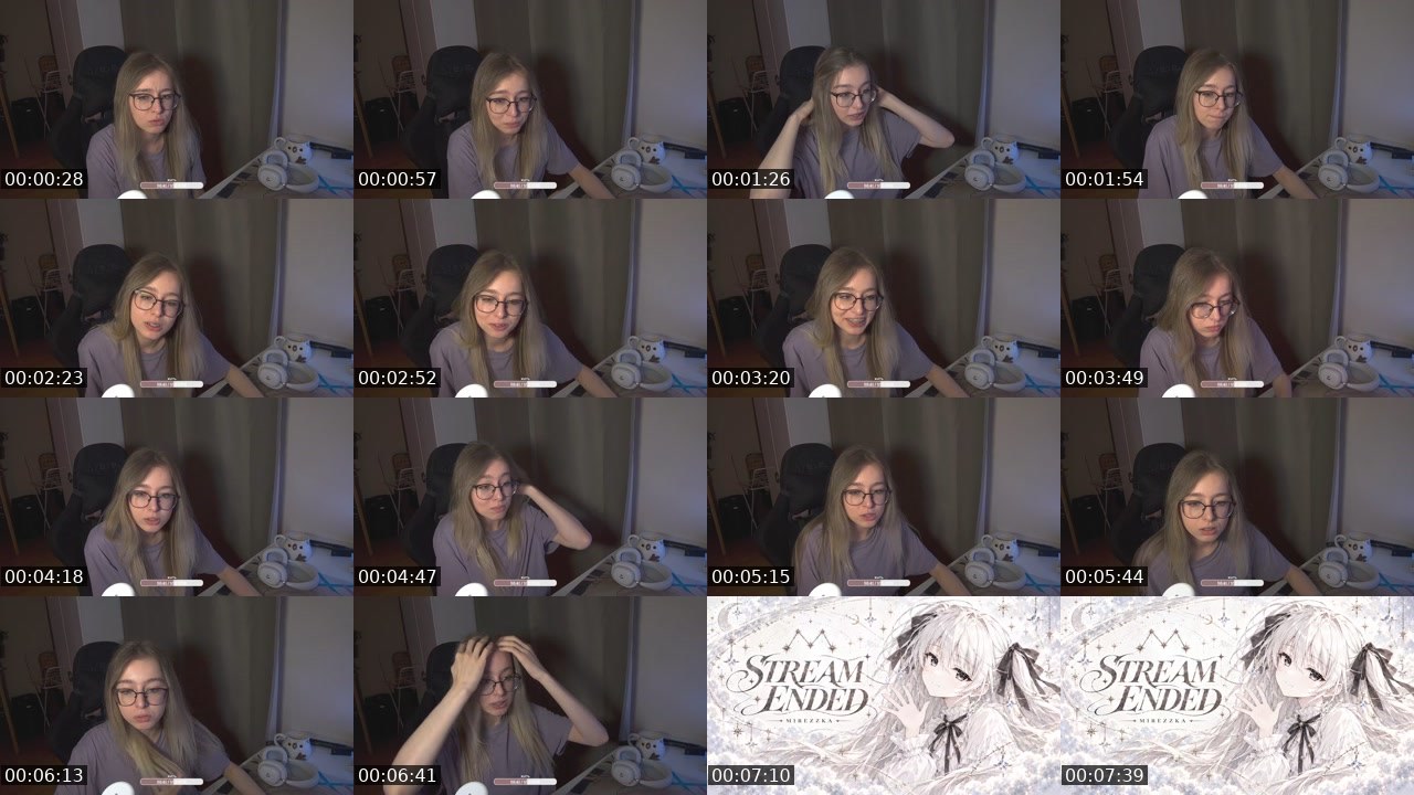 Contact-sheet preview of mirezzka's Twitch recording