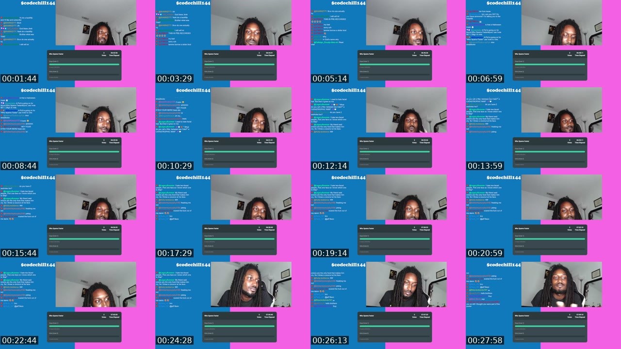 Contact-sheet preview of CodeChill504's Twitch recording
